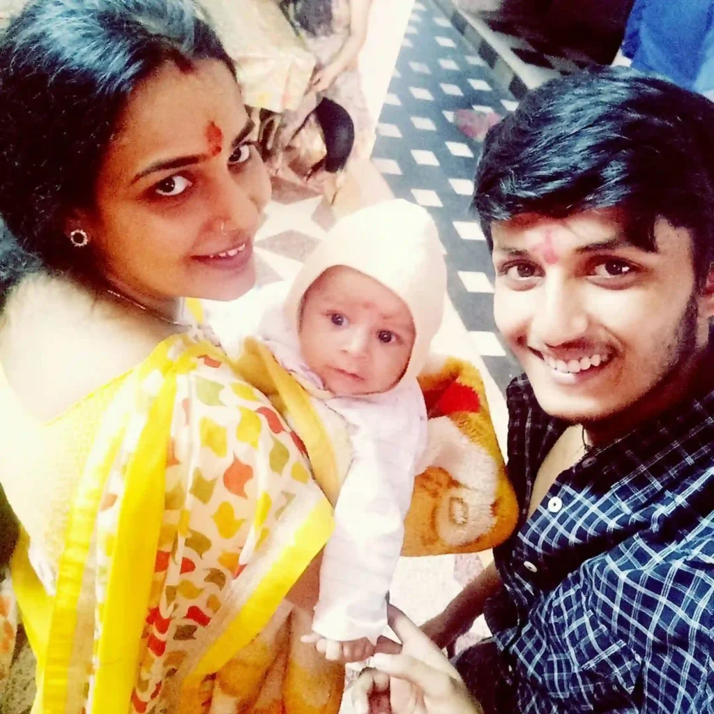 Anubhav Dubey with his sister and her son