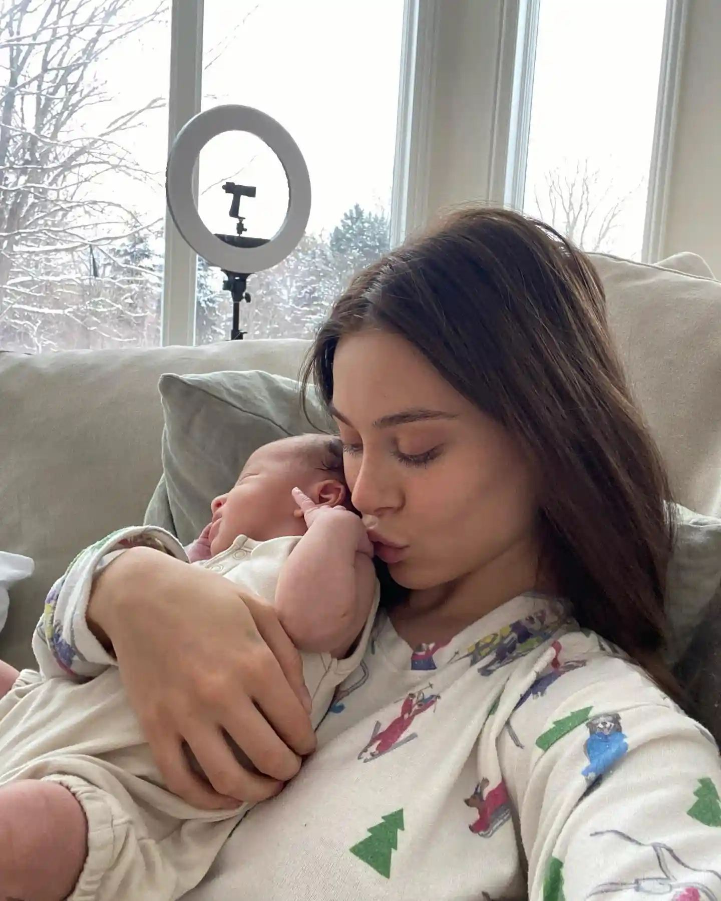 Lana Rhoades with her baby