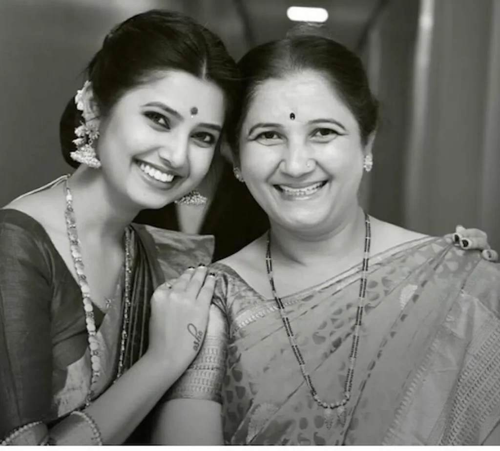 Prajakta Mali with her mother